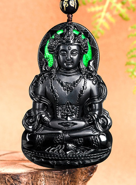翠莹福天然a货翡翠墨翠度母观音佛像玉石吊坠冰种挂件男玉坠C234
