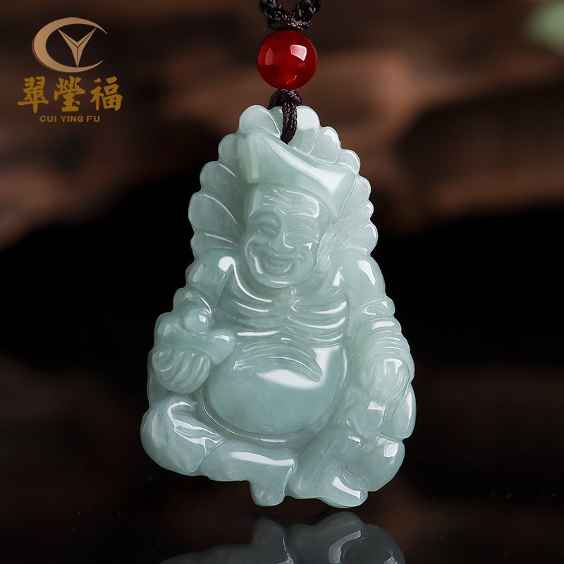 天然缅甸a货翡翠吊坠项链