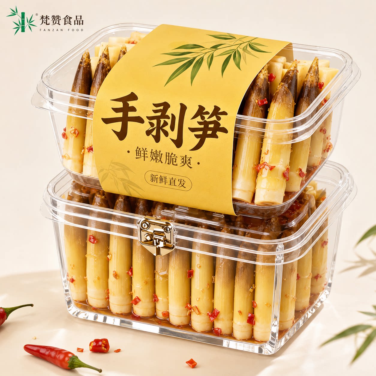 手剥笋开袋即食官方旗舰店无添加老汤味香辣泡椒味酸辣现做脆笋尖
