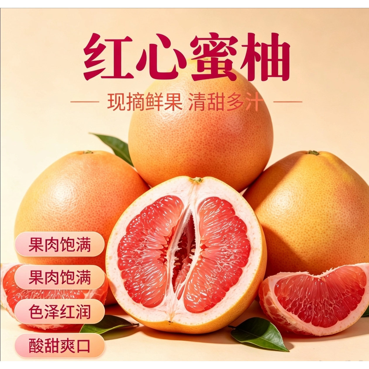 红心蜜柚2-3个装（4.5-5斤）