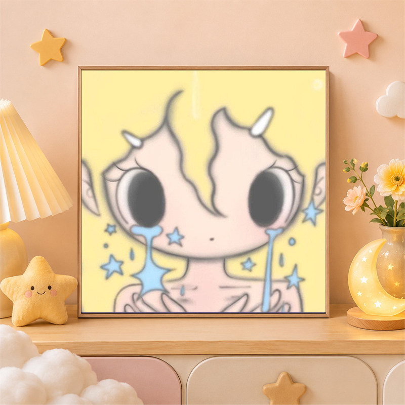 卡通数字油画diy填色丙烯画填充手工画油彩画简单涂鸦人物挂画