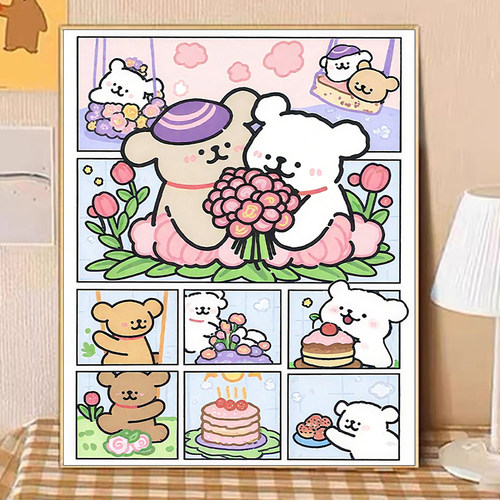 儿童diy数字油画填充简单涂色通画手工填色丙烯画涂鸦2026新款