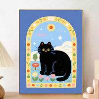 Cute cat digital oil painting diy2026 New handcrafted coloring, hand-painted acrylic oil painting, hanging painting thumbnail 3