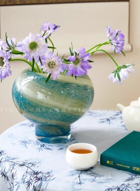 中古风手工琉璃花瓶复古风家居装饰设计样板间美学北欧设计