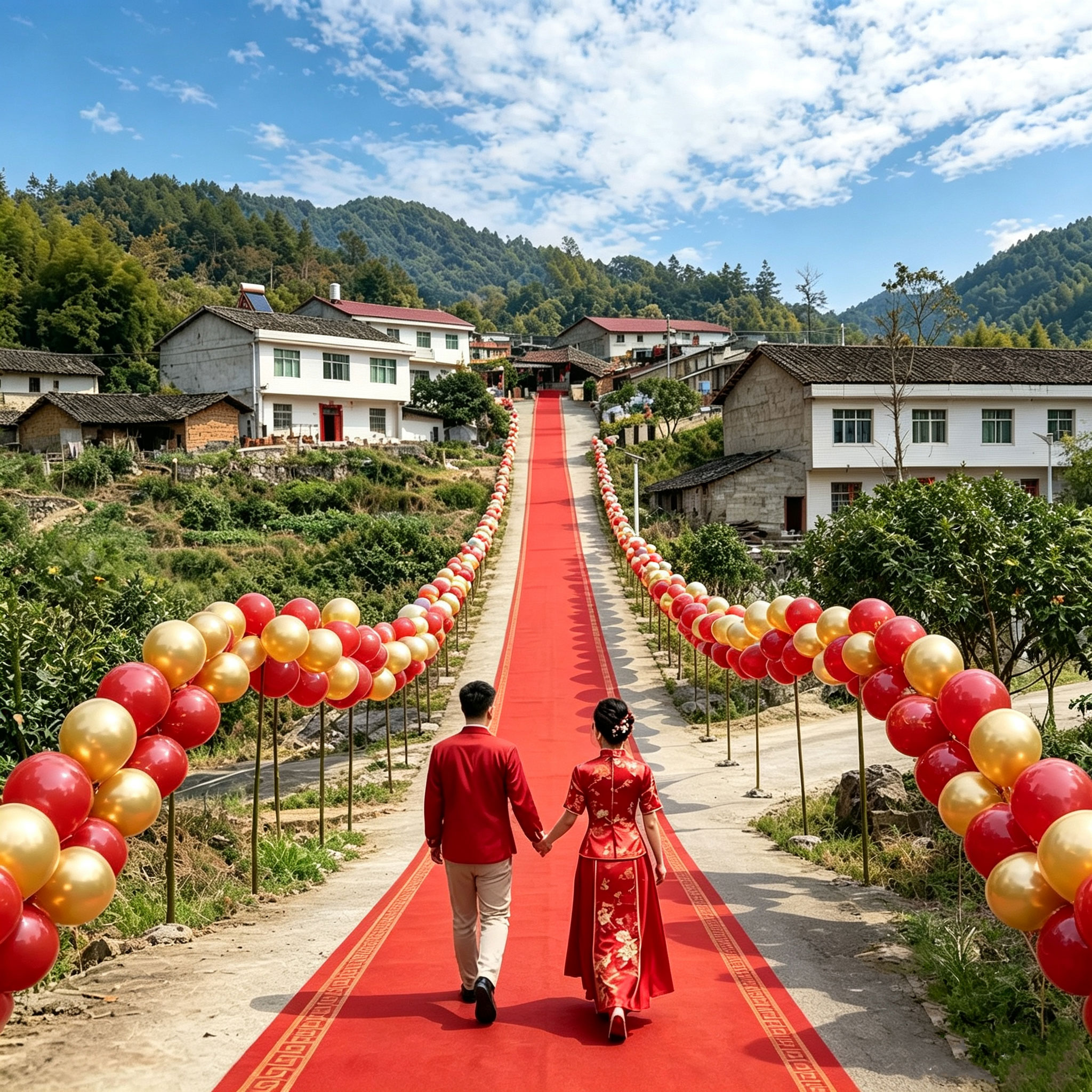 婚礼布置路边场景装饰结婚加厚气球路引套装订婚红色布置气球批发