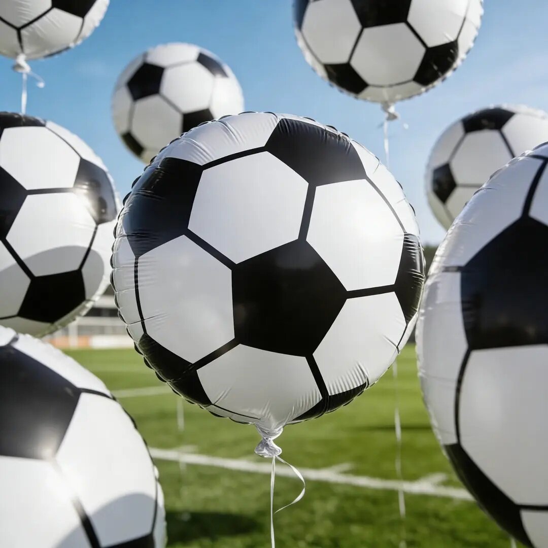 2026世界杯加厚18寸铝膜气球足球主题酒吧商场体彩店布置场景套装