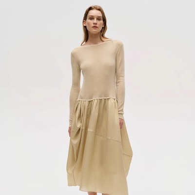 新款遮肉显瘦设计感拼接长裙子