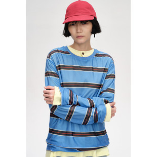 【新品】SHORT SENTENCE短句26春设计师款条纹印花长袖T恤