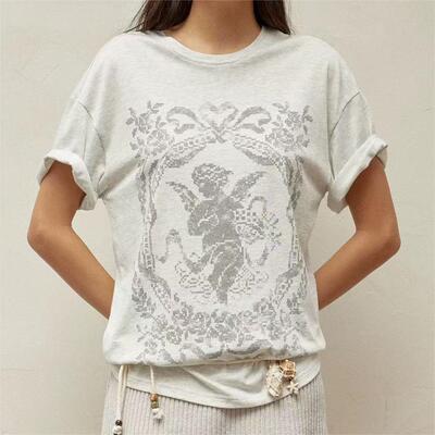 印花复古宽松休闲短袖T恤26春夏