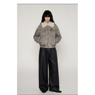 SENSEAWEEK26早春新品可拆卸毛领夹克DMRX贴布绣宽松牛仔夹棉外套