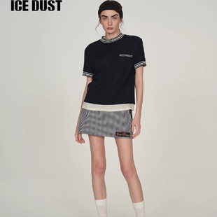 T恤法式 ICEDUST纯羊毛短袖 正品 体恤轻奢设计感显瘦上衣 特惠