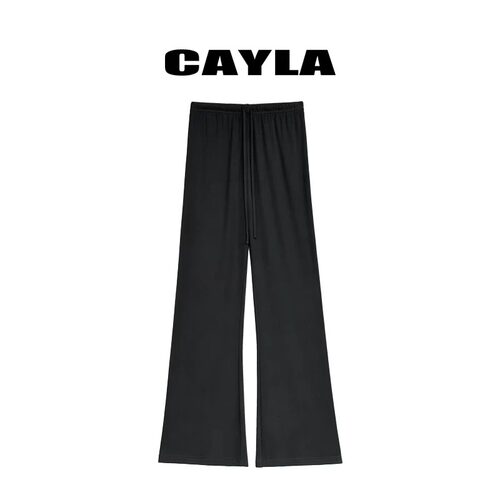 CAYLA夏季简约松紧腰优可丝砂洗抽绳凉凉休闲懒人裤