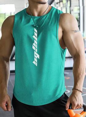 潮牌速干运动背心无袖肌肉兄弟训练夏季健身跑步吸湿排汗新款t恤