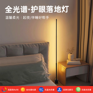 落地灯客厅卧室全光谱网红极简床头灯沙发背景墙护眼立式氛围灯