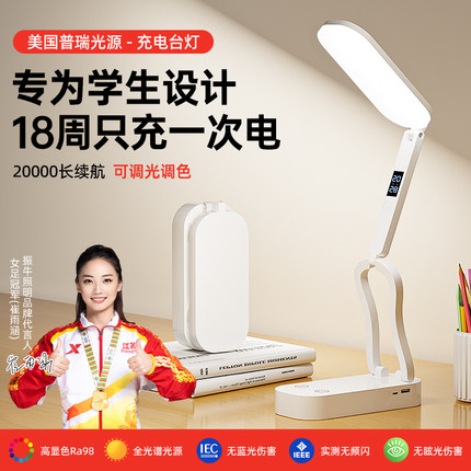 台灯护眼学习专用防近视卧室床头充电中大学生宿舍便携折叠小台灯