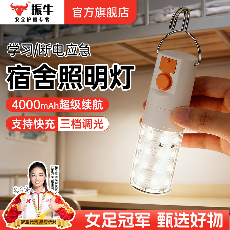 悬挂式宿舍玉米灯泡护眼超亮宿舍床上灯超长续航大容量充电照明灯