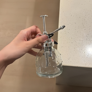 复古喷壶气压式浇水壶家用浇花多肉玻璃小型洒水壶超细雾消毒专用