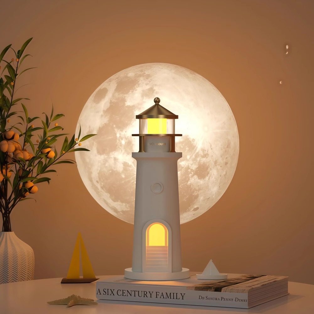 灯塔月光投影夜灯卧室床头伴睡