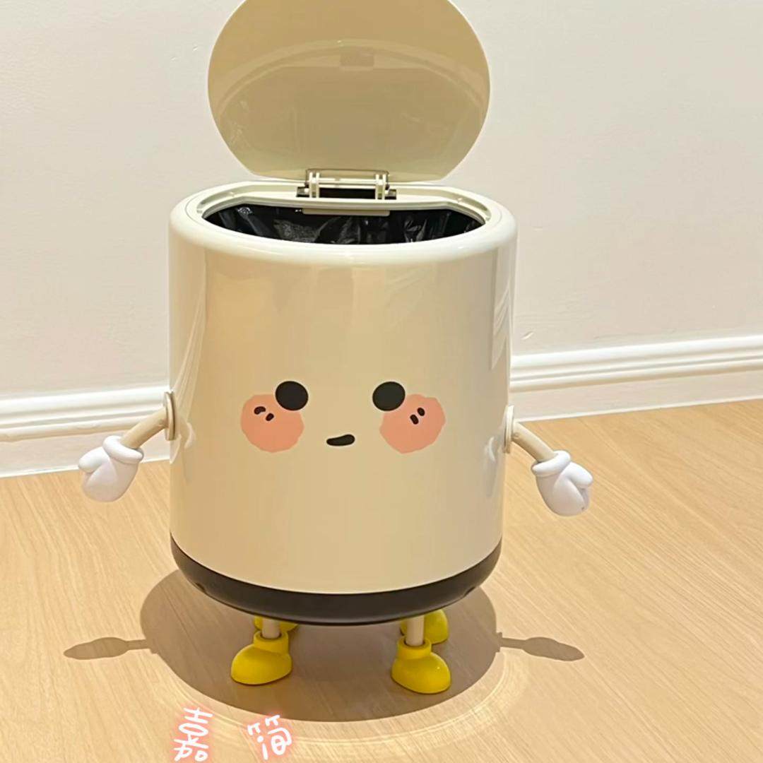 卫生间风轻奢创意网红高垃圾桶颜值家用带盖客厅高档房间奶油卧室