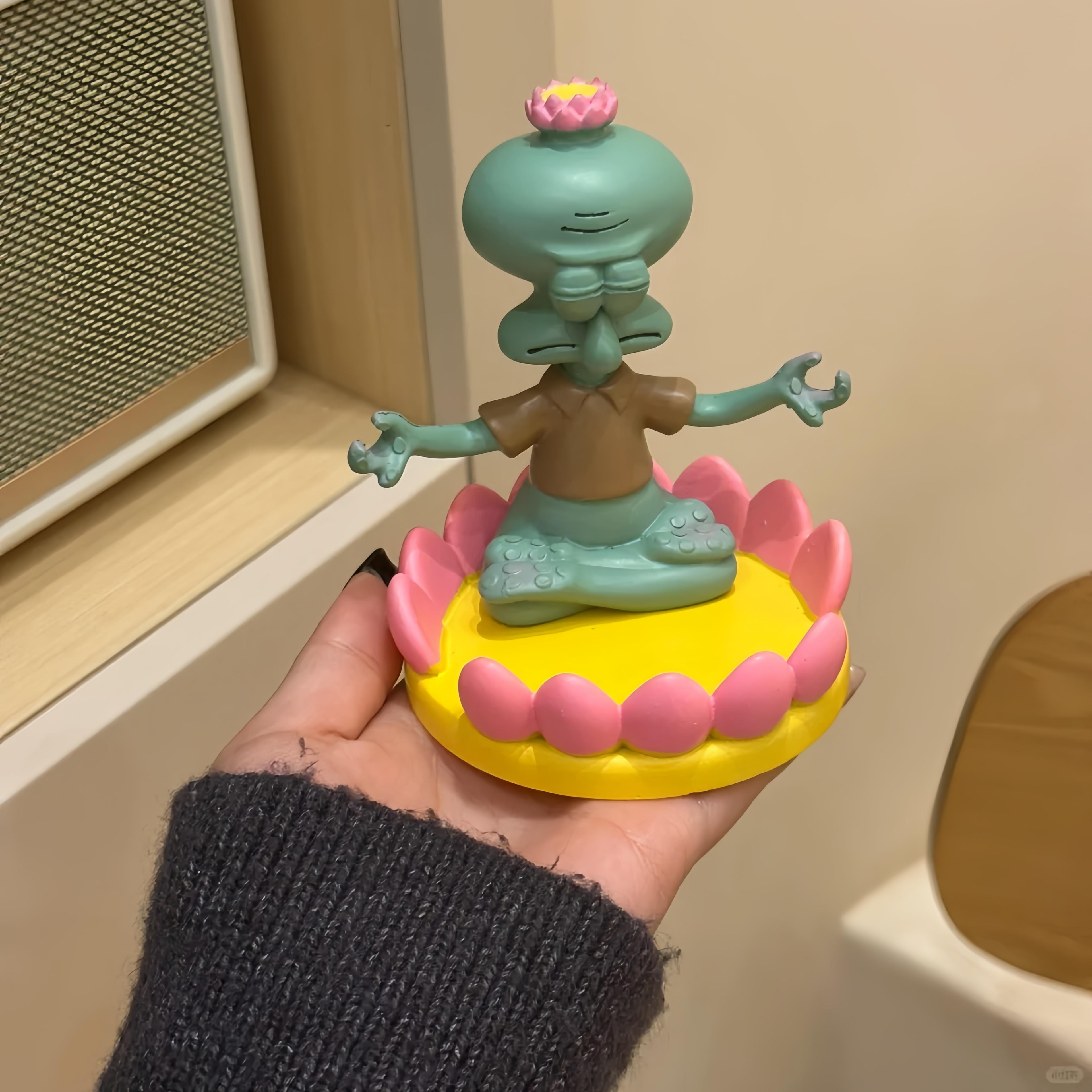 手机支架工艺品创意好运莲莲家用可爱树脂摆件礼物章鱼哥治愈办公