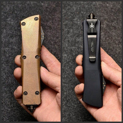 Microtech美国微技术大剑标黄铜大龙安东尼手工制作镜面手柄配件