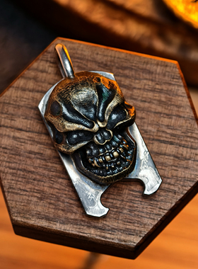 SteelFlame美国钢火骷髅吊坠狗牌开瓶器项链