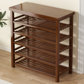 凳实木家用入户多层鞋 架进门口穿鞋 柜收纳置物架 凳简易鞋 楠竹换鞋
