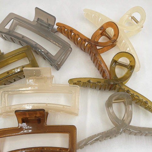 果冻色鲨鱼夹高级感发夹后脑勺盘发夹子女发饰抓夹大号发量多