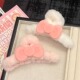 毛绒粉色抓夹秋冬2024新款 蝴蝶结发夹甜美少女发卡鲨鱼夹盘发夹子