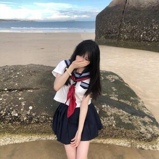 胖MM大码jk制服套装日系学院风中间服基础款白三本水手服女短袖