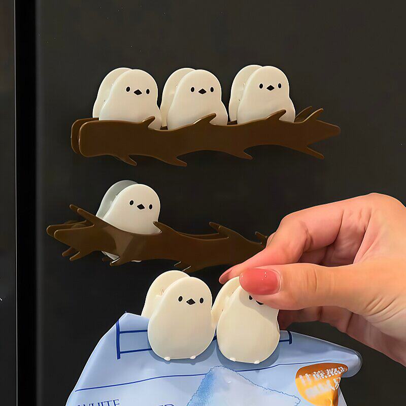 小鸟磁吸密封夹可爱肥啾封口夹易收纳保鲜食品薯片塑料袋便签夹子