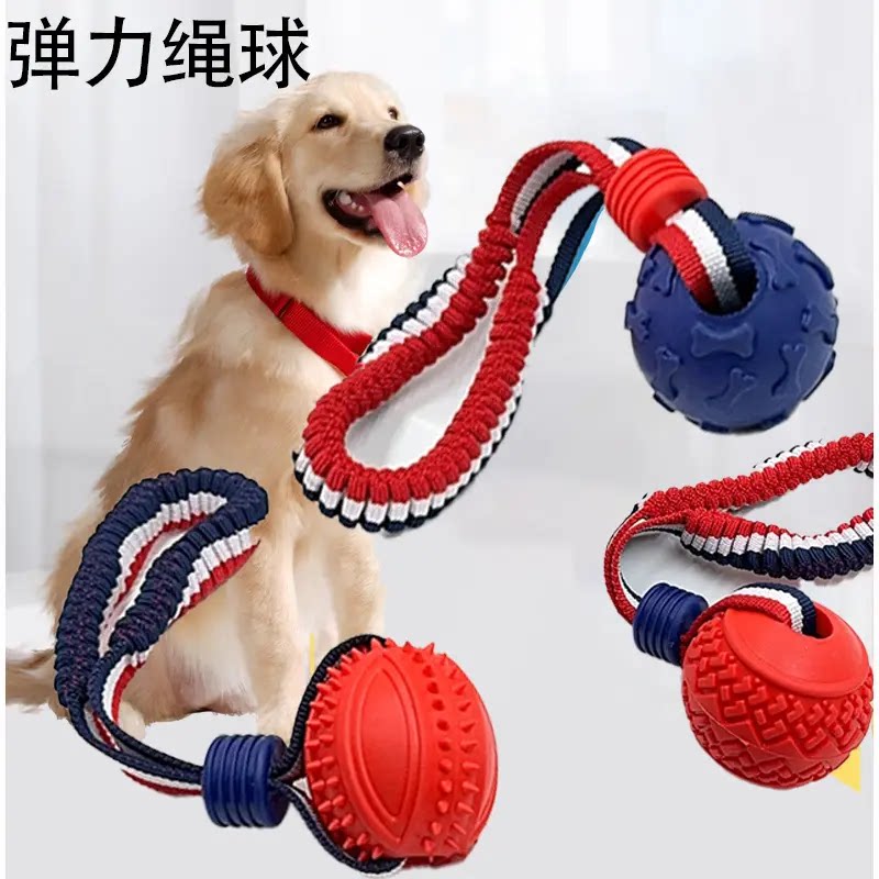 狗狗玩具球金毛大型犬耐咬德牧马犬训练球训犬互动带绳球宠物用品