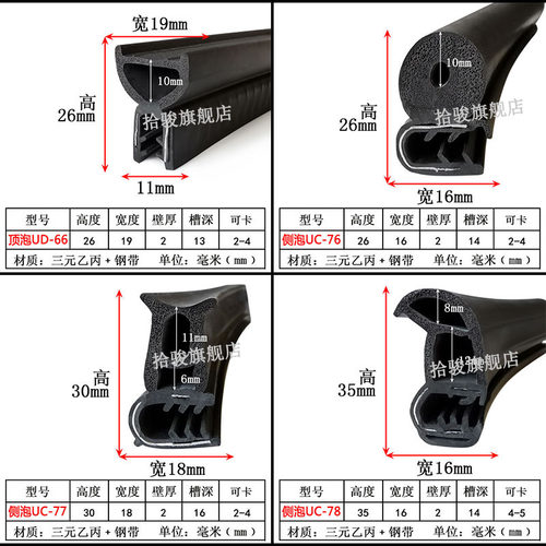 U型机柜配电箱密封条防尘减震