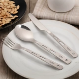 Tiartisan Outdoor Dailware Pure Titanium Knife Fork Spoon Multi -функция трехэтажная набор дикого лагеря Wild Picnic Titanium Titanium Titanium Spoon Fork