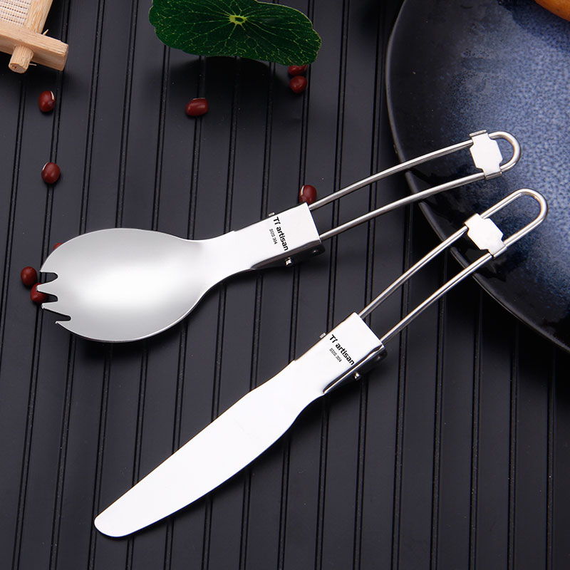 钛工匠户外304不锈钢折叠餐具牛排刀叉勺子便携野营野炊锯齿餐刀,户外/登山/野营/旅行用品,野餐餐具,淘宝优惠券,粉丝福利购,淘宝优惠卷