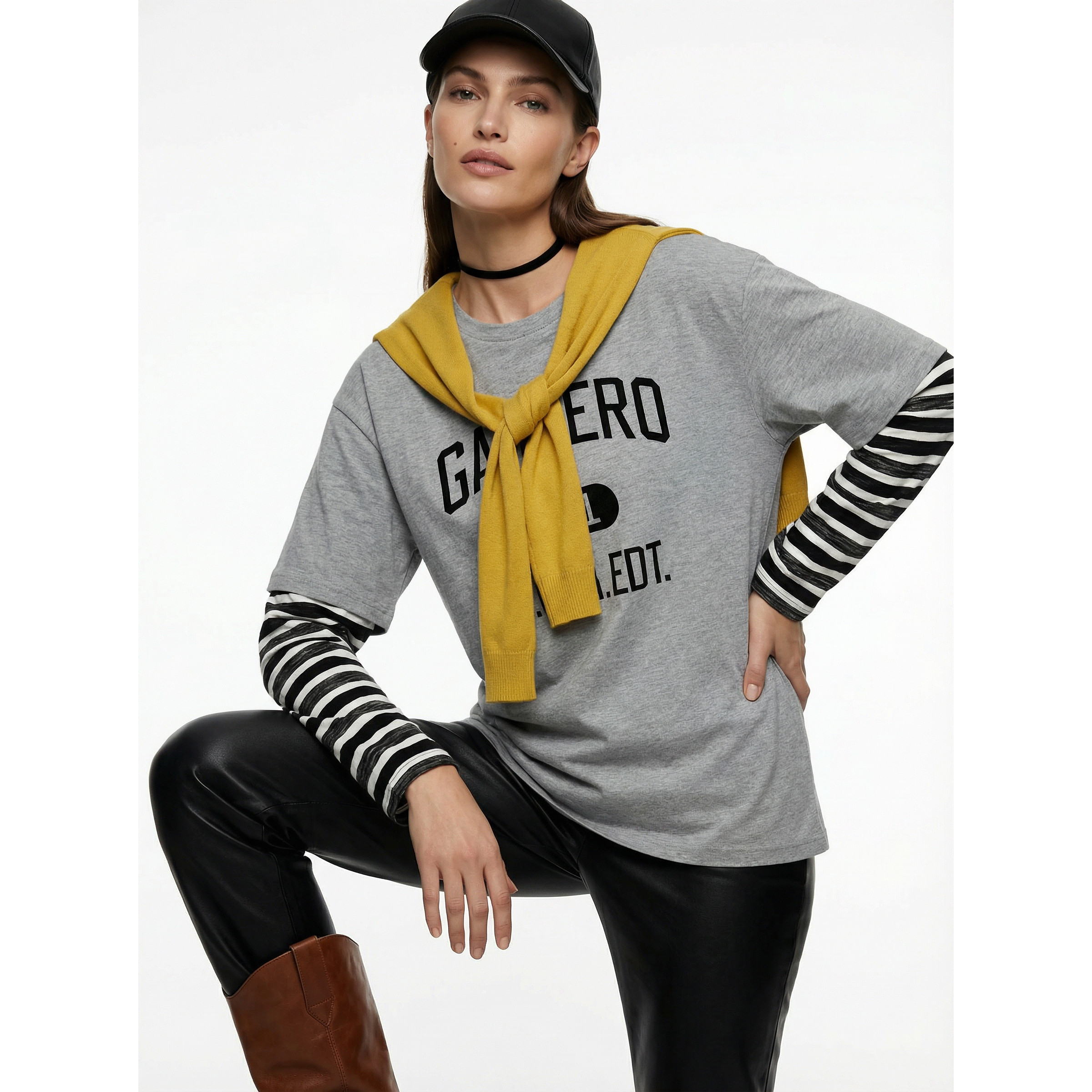 BW 慵懒风早秋设计感打底穿搭秋冬实穿主义披肩长袖T圆领打底衫女