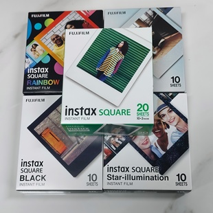 拍立得相纸方形适用白边SQ相机彩虹日落星空通用胶片