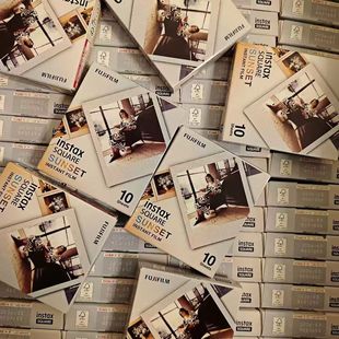 富士拍立得方形相纸SQ相纸日落晚霞黑边4寸相纸适用SQ系列