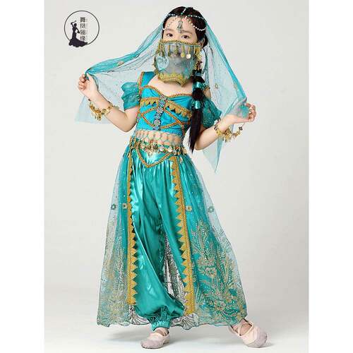 儿童印度舞蹈服装女六一新疆民族舞台演出服公主敦煌异域风情服装