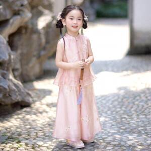 旗铂汉服女童2026新款夏儿童古风古装女孩日常可穿新中式国风套装