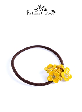 Palnart poc黄色花朵油菜花春夏日系小众设计感独特森系头绳发绳