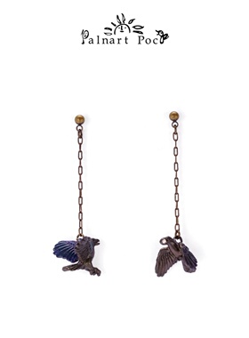 Palnart poc乌鸦立体黑色小众设计感冷淡风显脸小独特耳环高级感