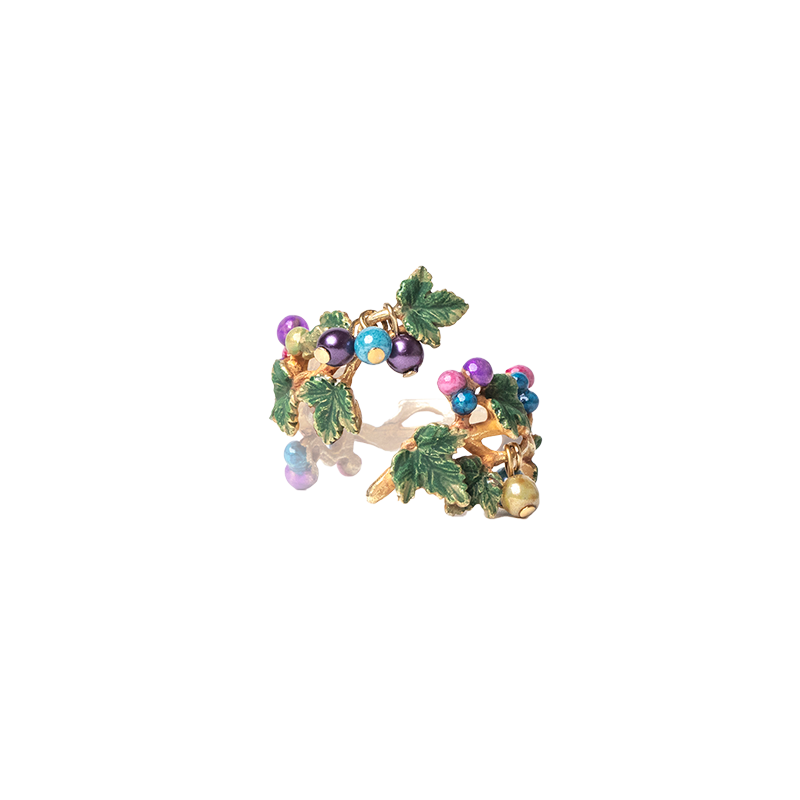 Palnartpoc紫色蛇葡萄戒指
