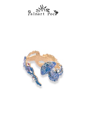 Palnart poc水母缠绕蓝色网红气质设计夏天戒指女设计小众高级感