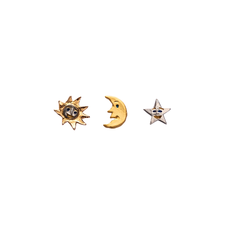 Palnartpoc日月星叠戴套装耳饰