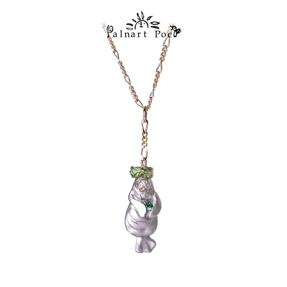 Palnartpoc锡合金黄铜海牛项链