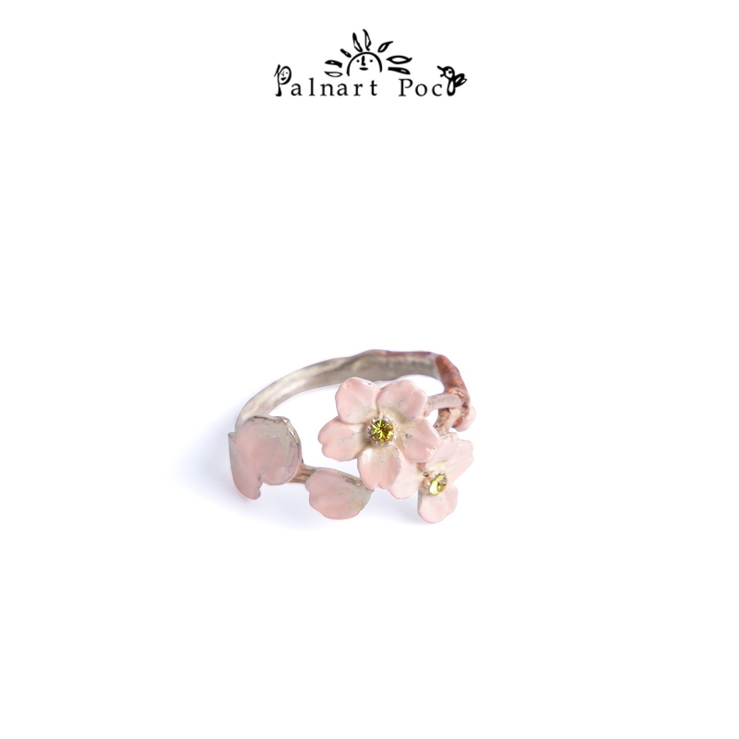 Palnartpoc手作樱花开口戒指