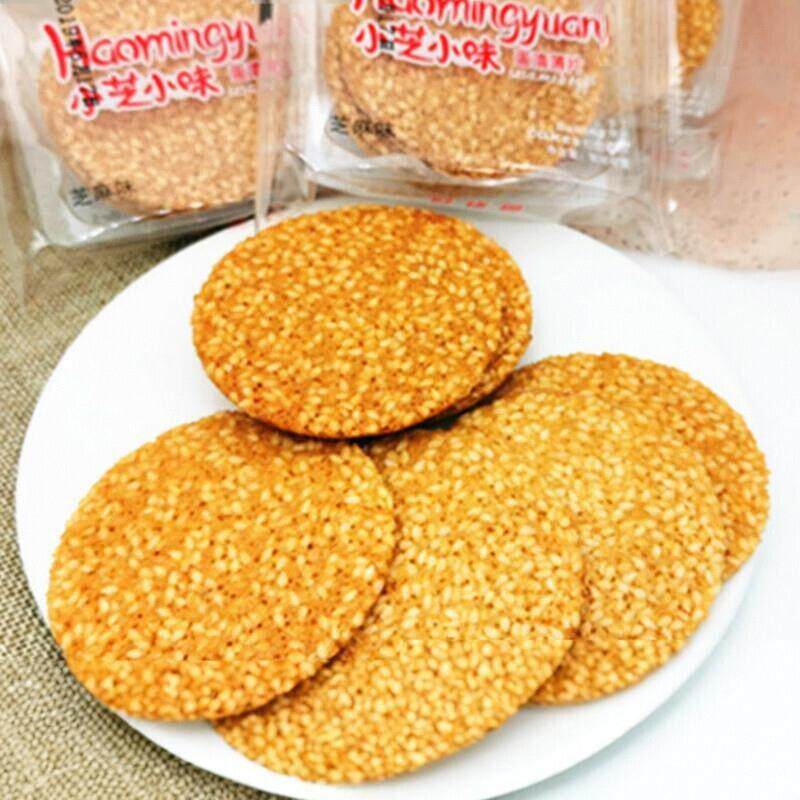 热销好铭园小芝小味蛋清薄片方形/圆形芝麻饼干酥脆办公室 整箱5