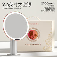 ORANGEROLL Large round mirror Smart makeup mirror with led light, desktop, high-definition beauty and makeup supplementary lighting dressing mirror thumbnail 2