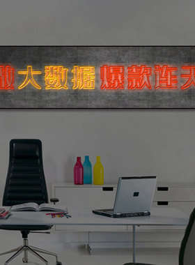 文字励志发光挂画公司办公室